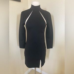 Michael Costello x revolve black dress with nude mesh cutouts. Size M. Prom